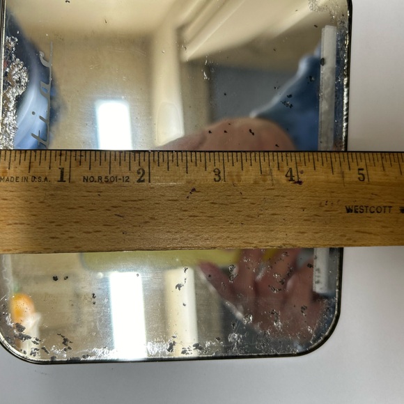 1940’s Vanity Mirror Clip-On Sun Visor GM Pontiac Script Etched Vintage - Picture 7 of 7